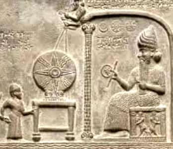Archaic etching of the sun god Baal.